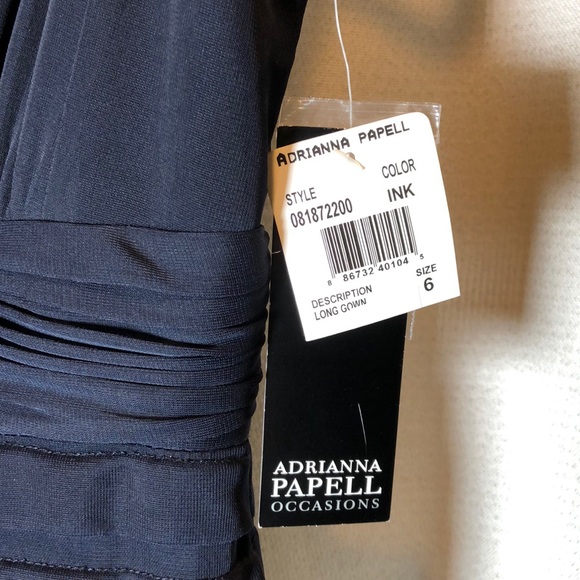 Adrianna Papell Navy Blue Gown Size 6 - Picture 4 of 8